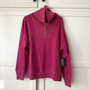 NWT XXI Pink Half-Zip Oversized Pullover Sweater